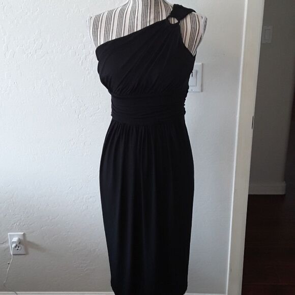 Maggy London Black One Shoulder Dress - Picture 1 of 5